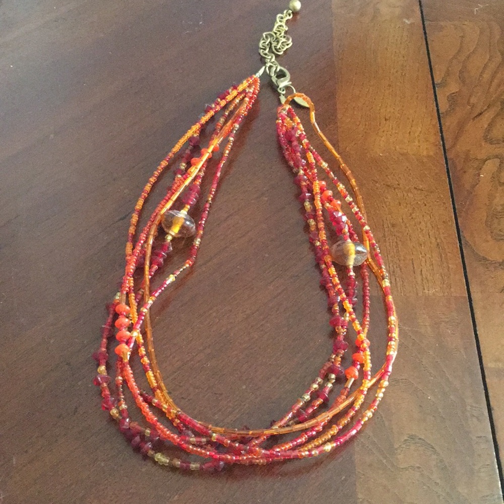 Chico’s Orange Beaded Necklace